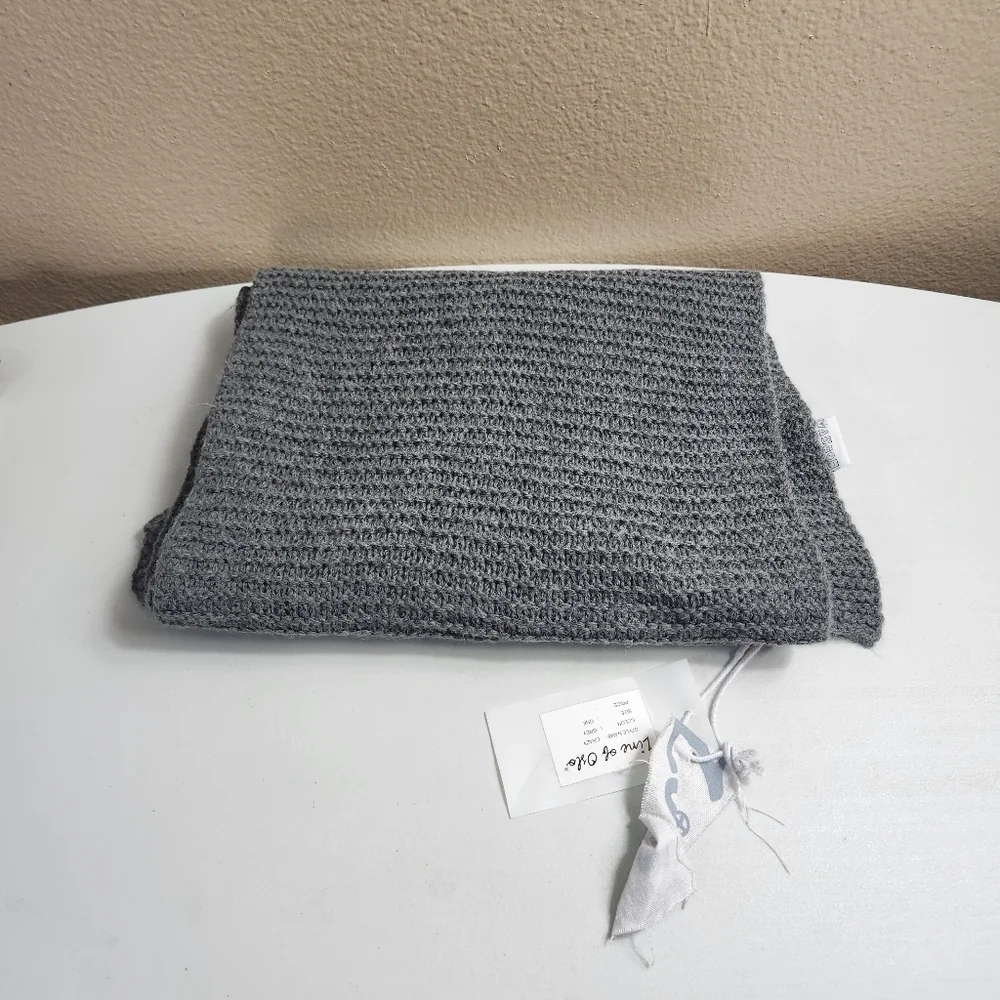 Line of Oslo Wool Alpaca Blend Gray Knit Scarf-12x74